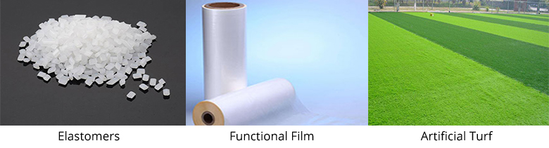 high-performance UV absorber for elastomers, functional film and artificial turf.