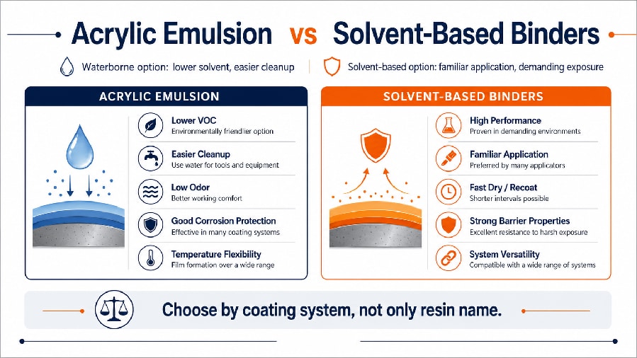 Acrylic Emulsion vs Solvent-Based Binders in Anti-Corrosion Coatings